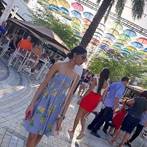 Strapless fit and flare dress